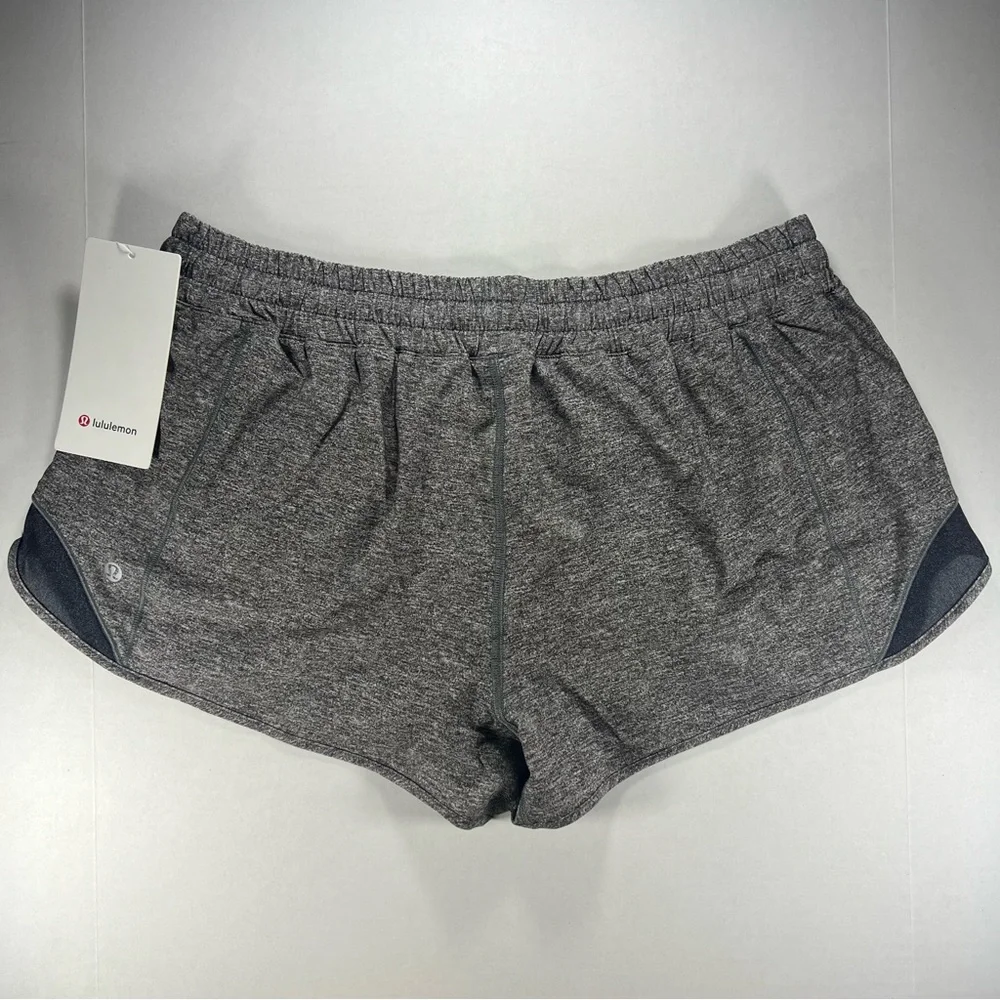 Lululemon Hotty Hot Short II 2.5 Heather Lux Multi Black Heathered Black Size 14